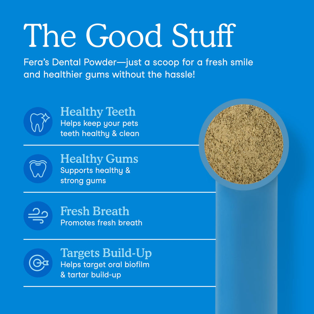 Fera Pets seaweed ingredients highlight kelp components supporting dental care.
