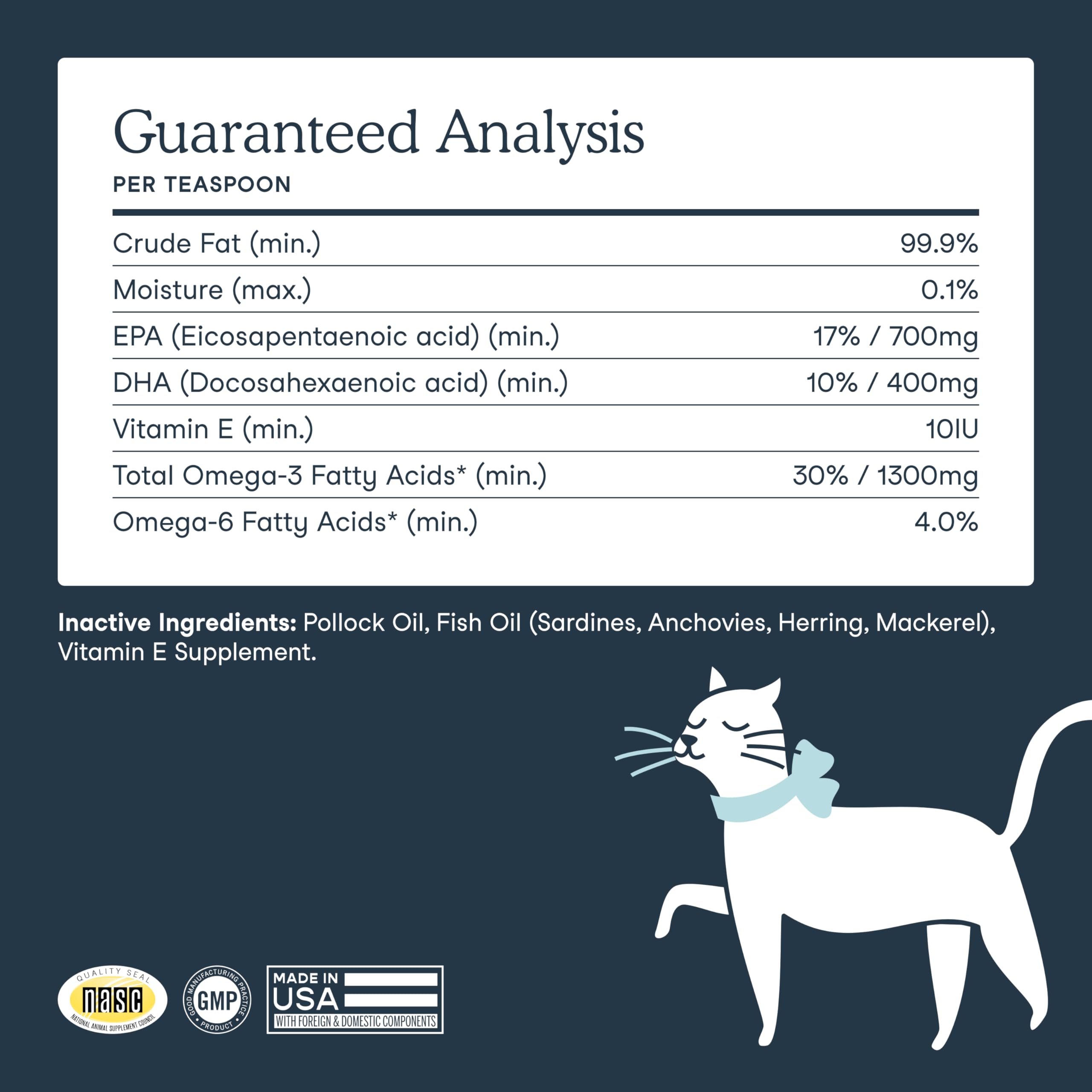 Fera Pets Fish Oil NASC seal assures quality and safety
