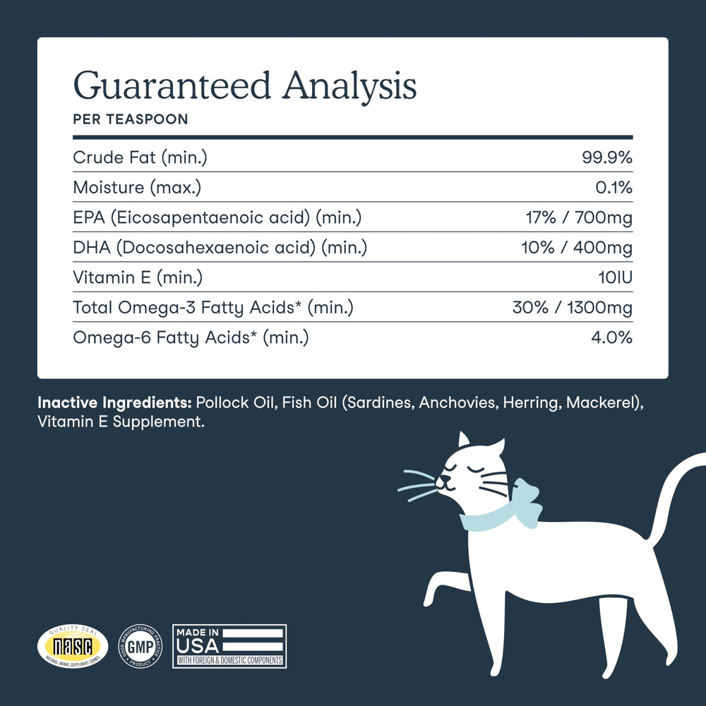 Fera Pets Fish Oil NASC seal assures quality and safety