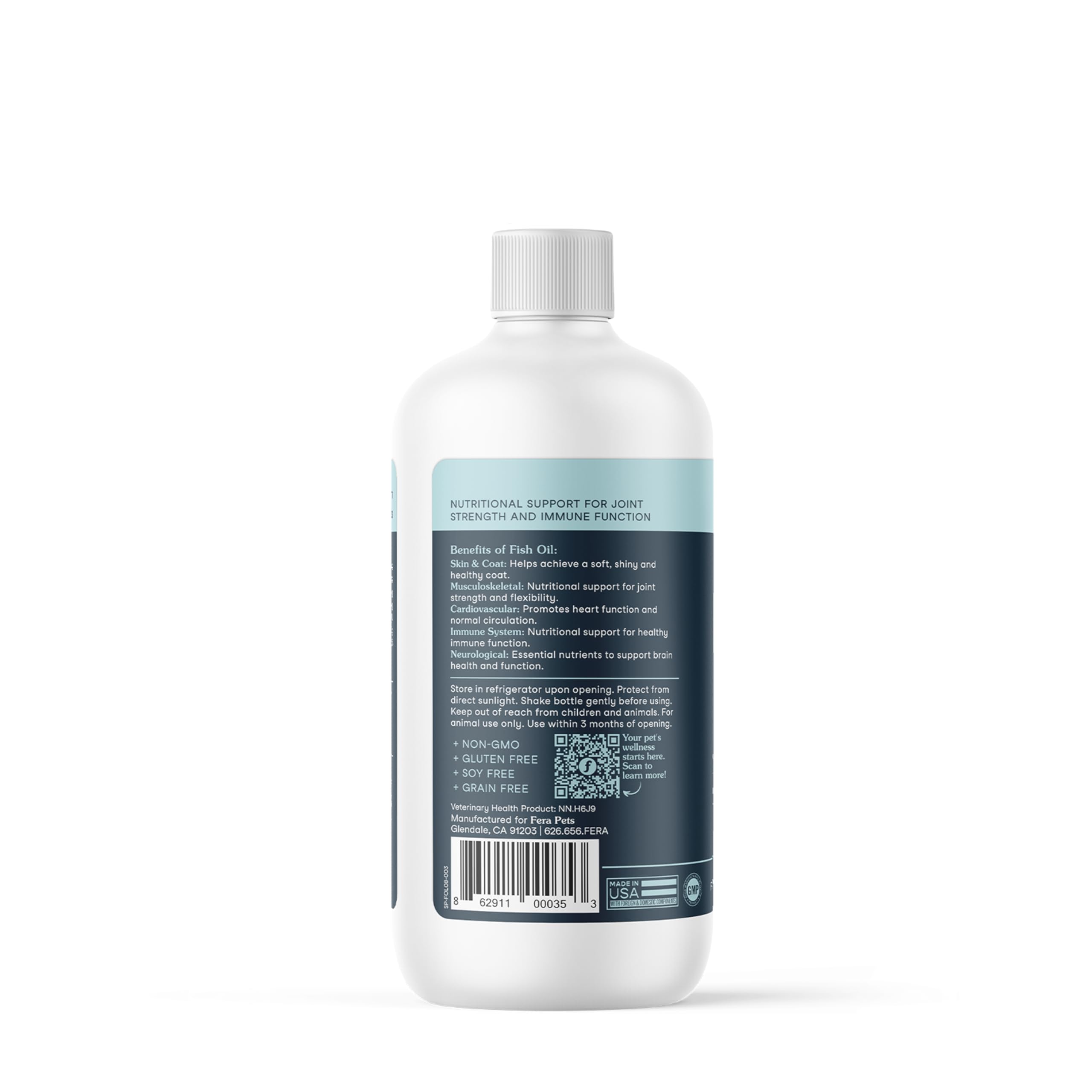 Fera Pets Fish Oil omega-3 chart visualizes EPA and DHA levels