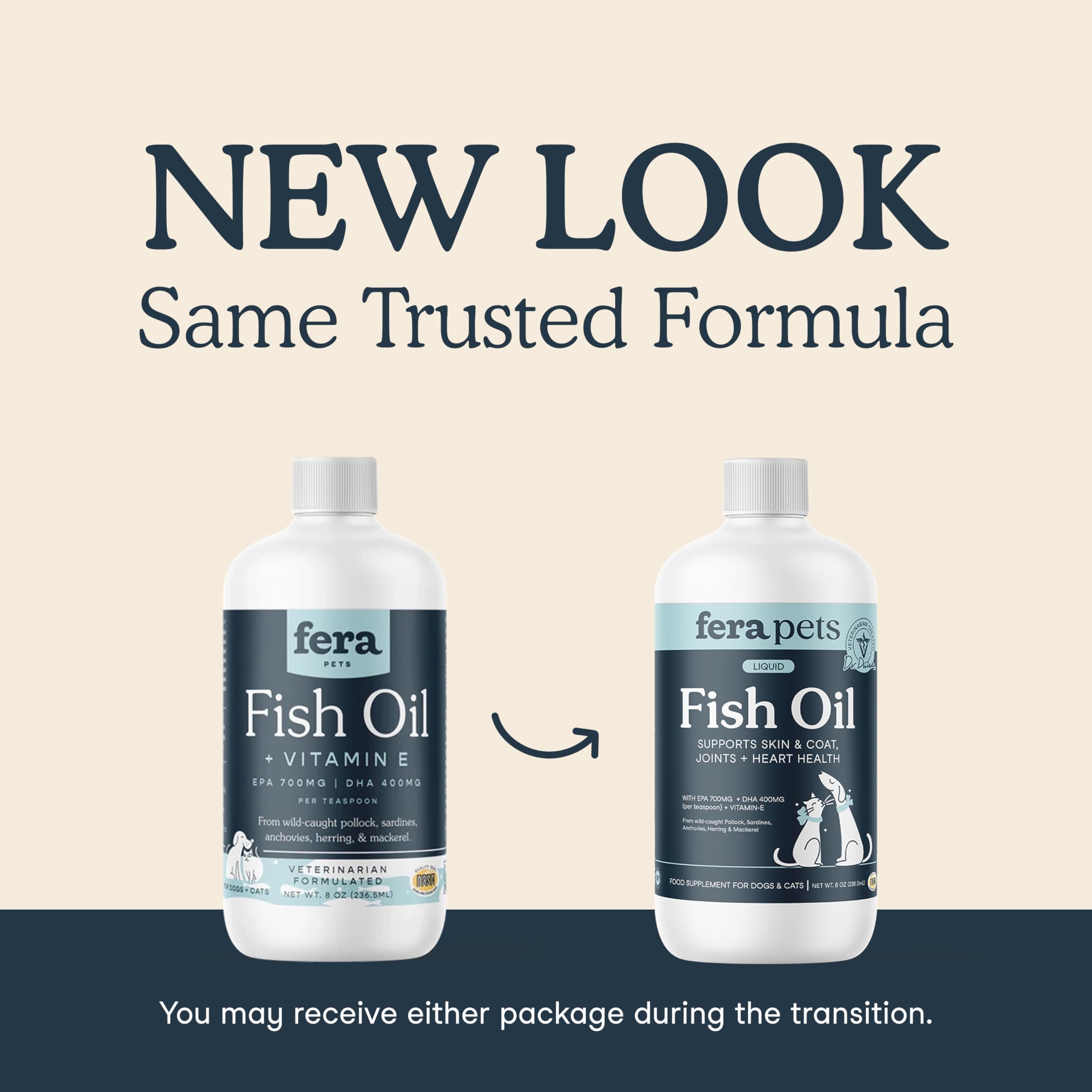 Fera Pets Fish Oil pour demonstrates convenient meal topping for pets