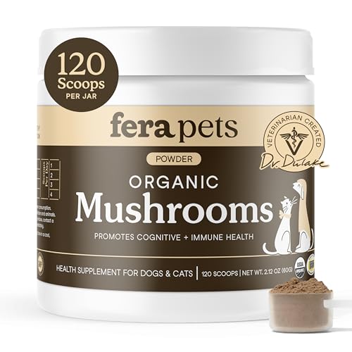 Fera Pets Mushroom Supplement container front view supporting immune health