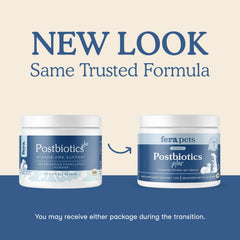 Fera Pets Postbiotics Plus Prebiotics scoop emphasizes simple dosing for dogs of all sizes.