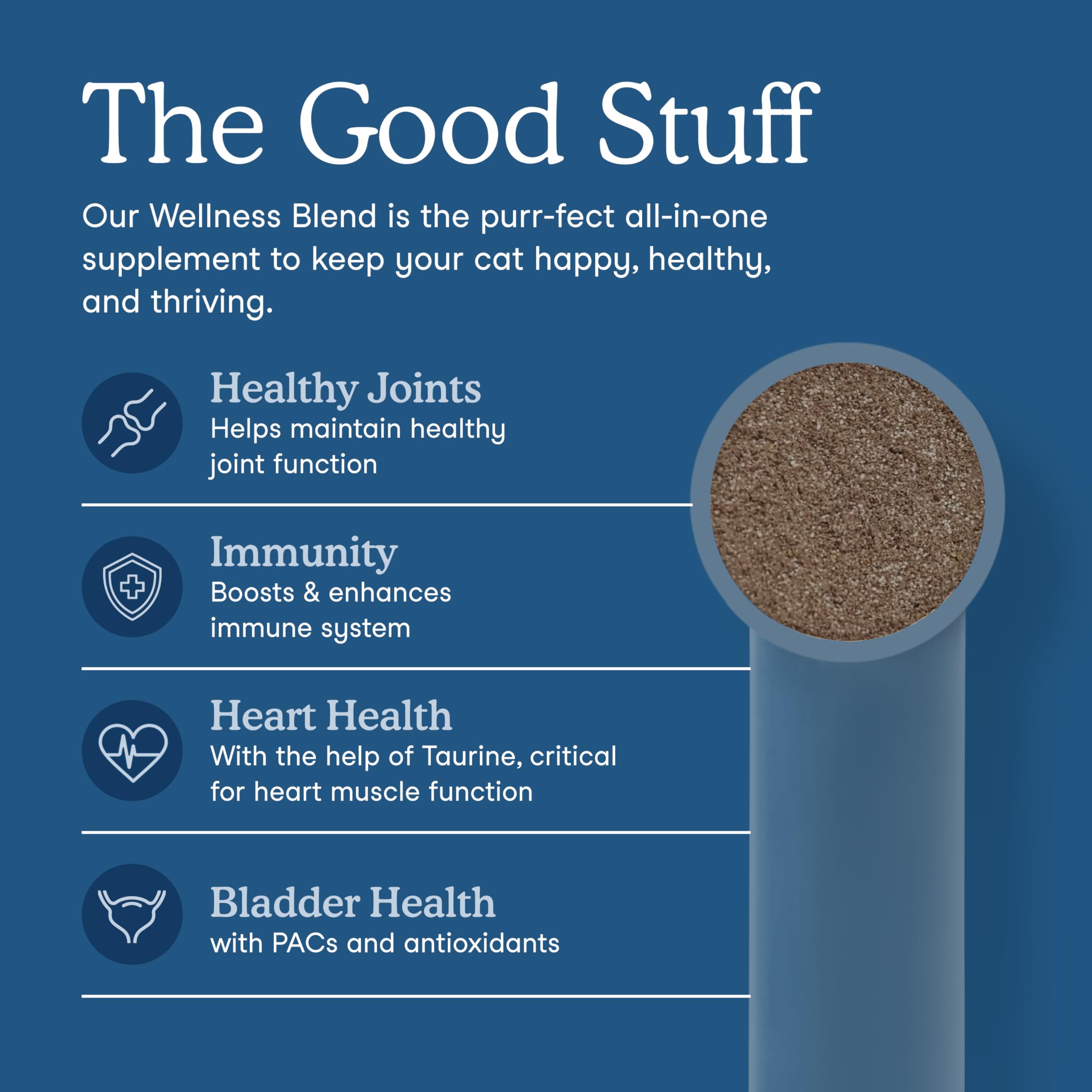 Wellness Blend powder topper on dish highlighting easy daily topping use