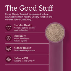 Fera Pets cranberry powder in a bowl supporting urinary balance
