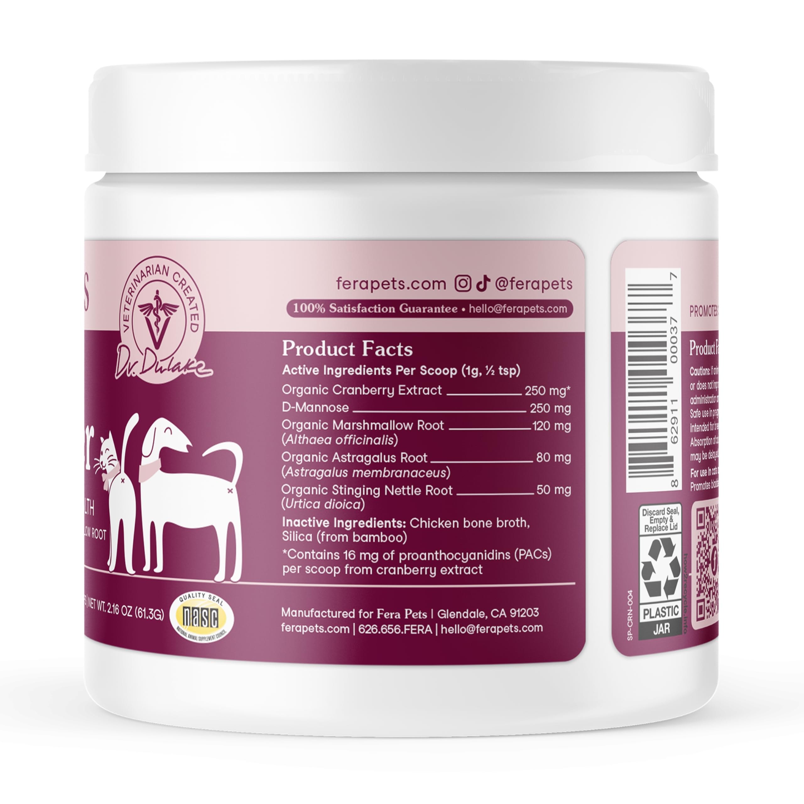 Fera Pets USA-made packaging with NASC seal and quality assurance