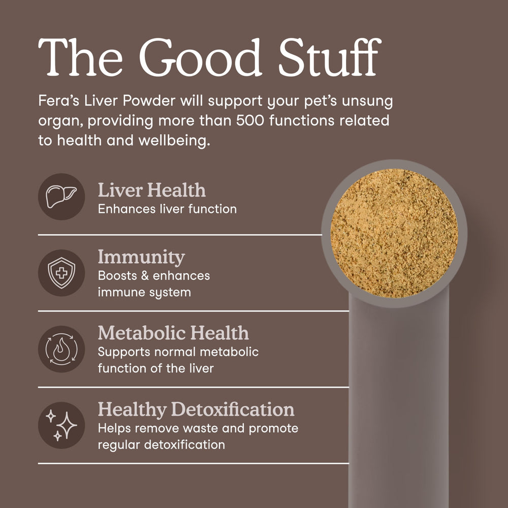 Fera Pets liver supplement pour – powder blends easily into meals