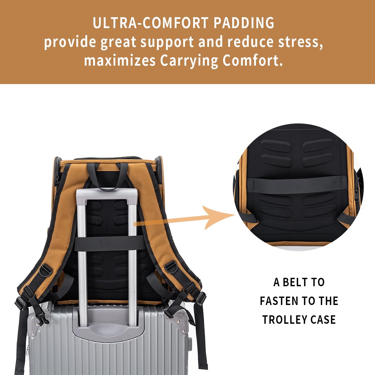 FERMAO brown-colored carrier blends with daily outfits for trips