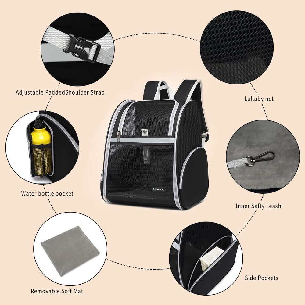FERMAO cat backpack steel frame provides steady support on adventures