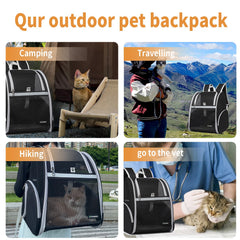 FERMAO cat backpack top opening lets pets poke head out during walks