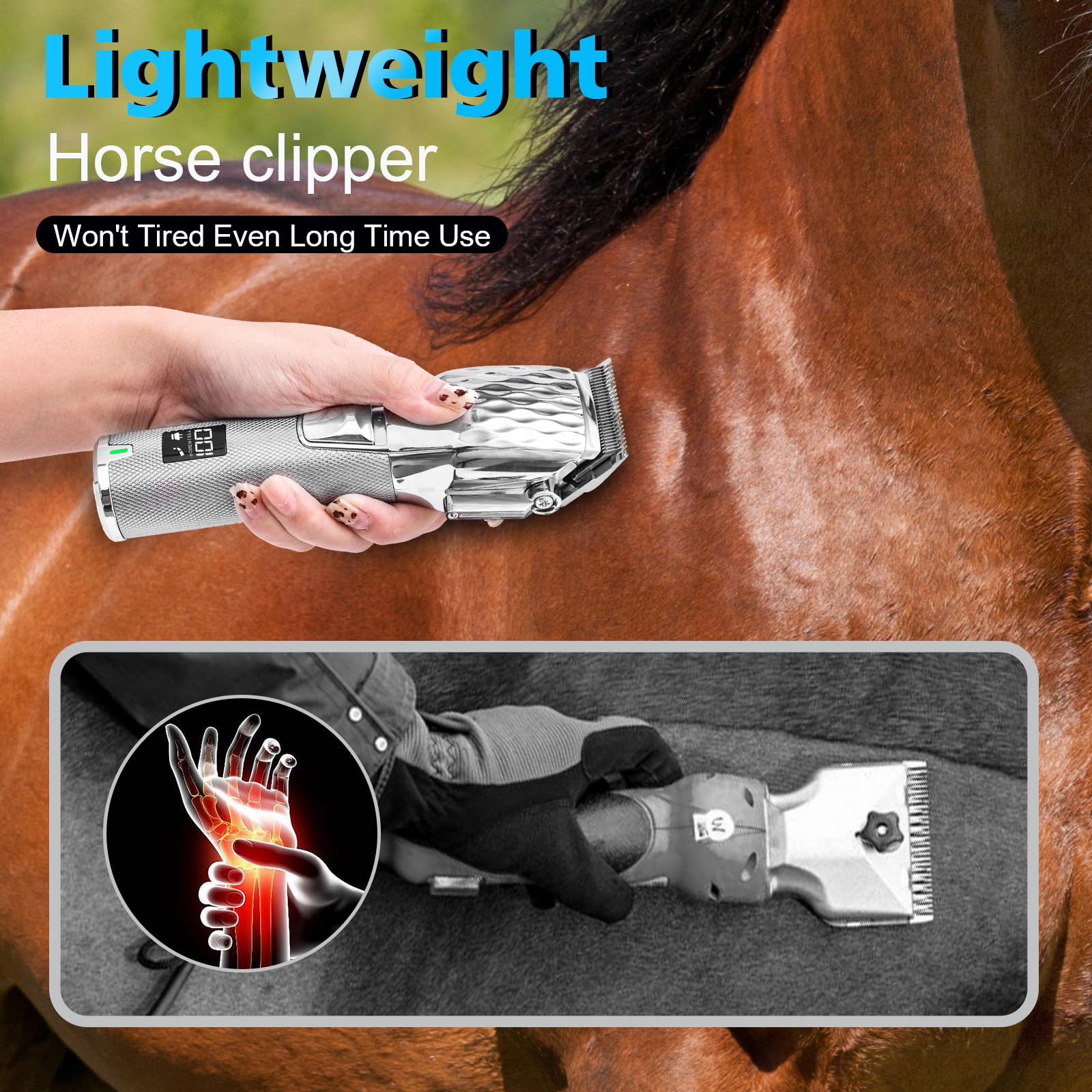 Fernlandia Horse Clippers 13-piece set with guards for varied coat lengths