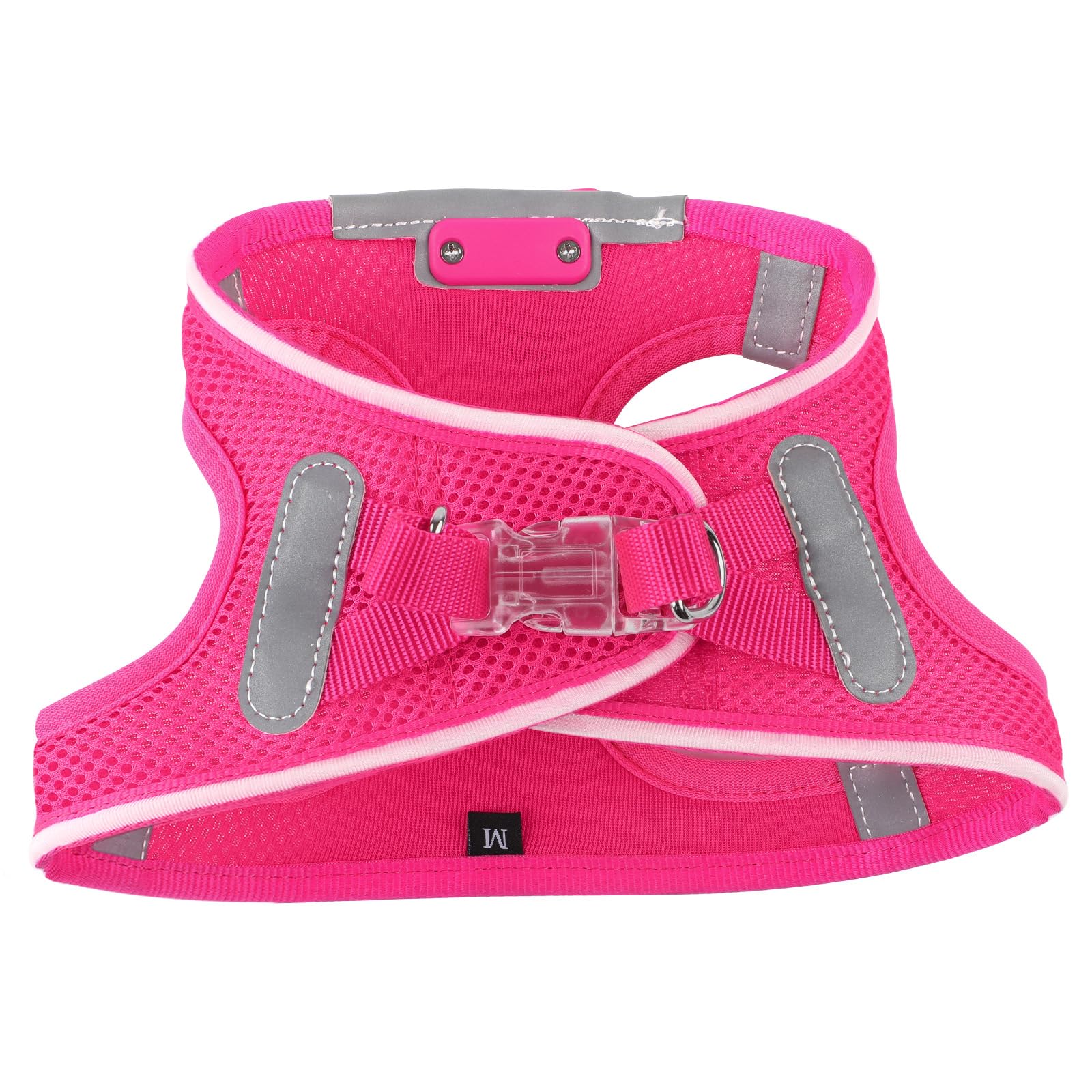 Feycig light-up dog harness pink-adjustable-velcro enables quick fit