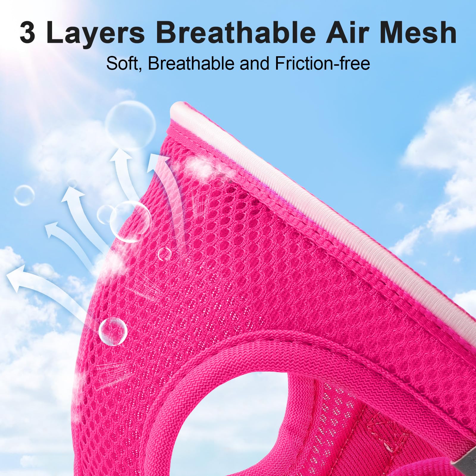 Feycig light-up dog harness pink mode-flash with three lighting options