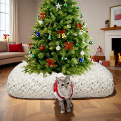 Feyxfnne Christmas Cat Tunnel Bed cat-tunnel offers a cozy hideaway for curious cats.