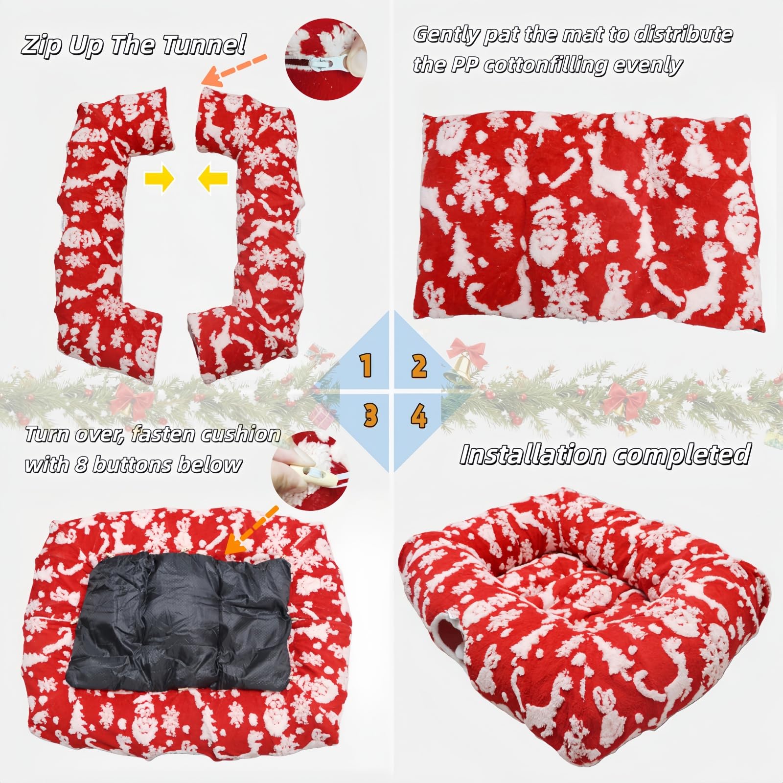 Feyxfnne Christmas trees and reindeer pattern enhances festive vibe.