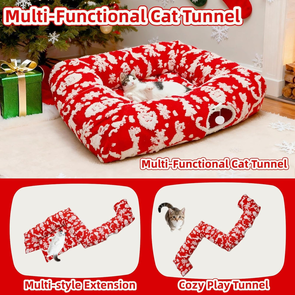 Feyxfnne durable stitching cat tunnel for playful scratching.