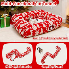 Feyxfnne durable stitching cat tunnel for playful scratching.