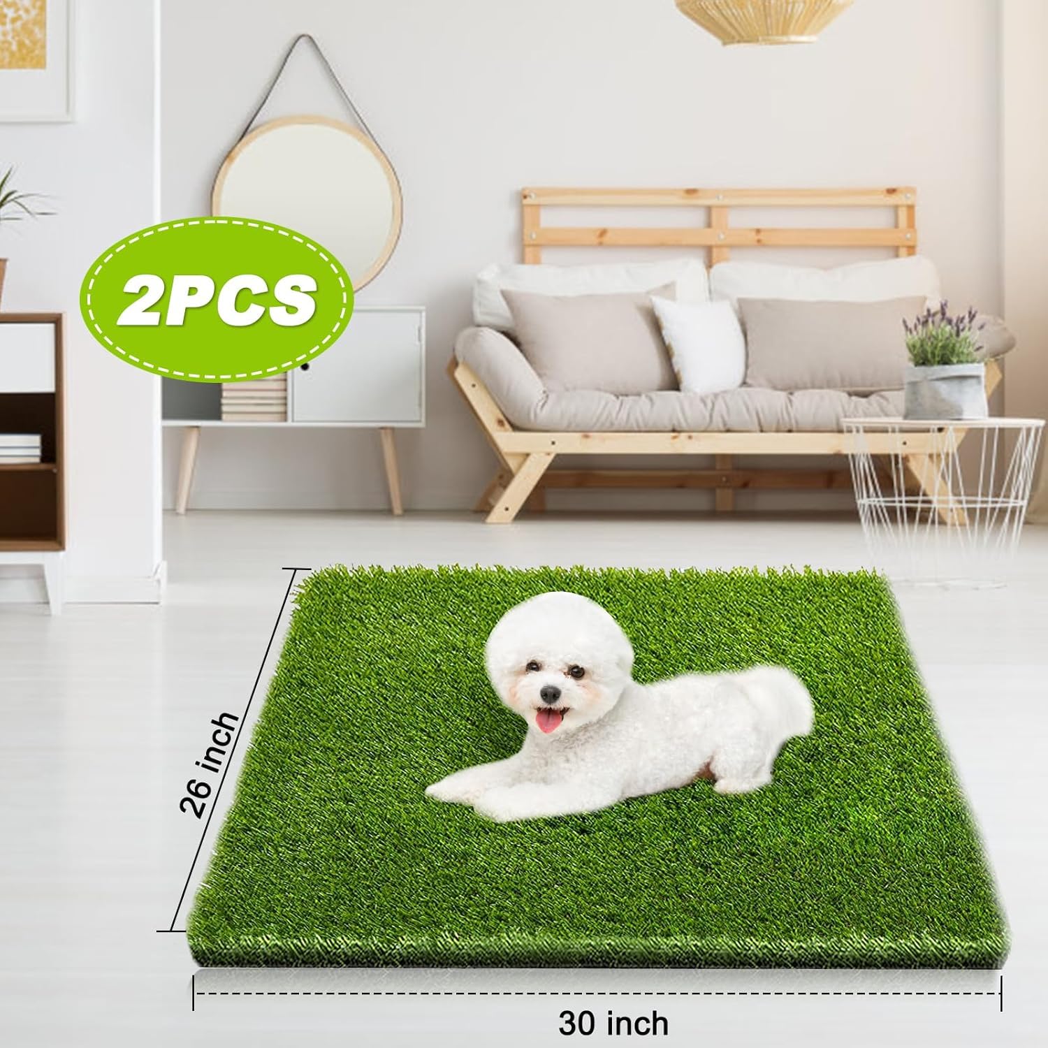Fezep dog grass pads closeup shows soft turf and realistic appearance for pets