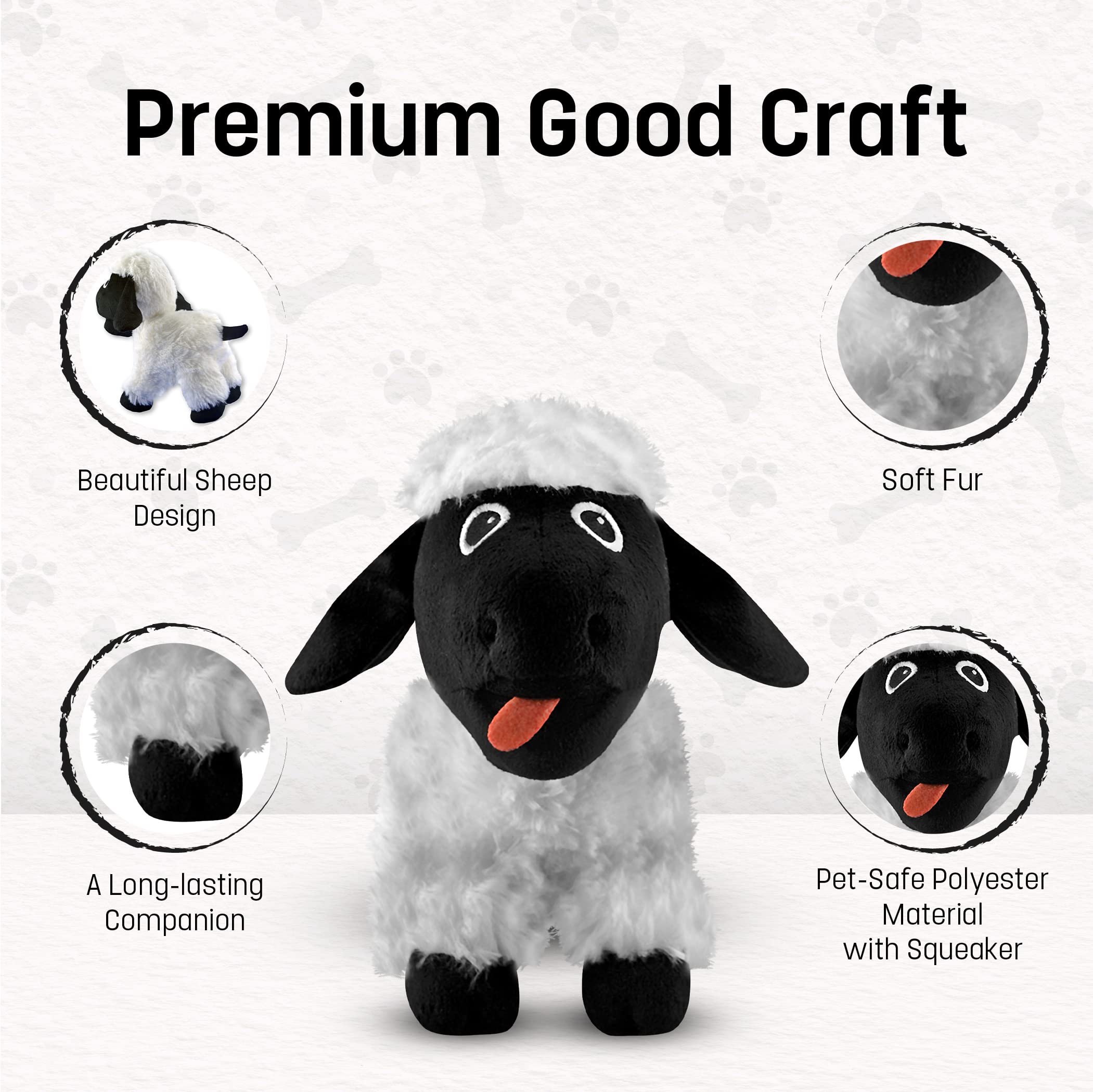 FGA Marketplace Black Sheep Plush Toy two squeakers boost interactive play