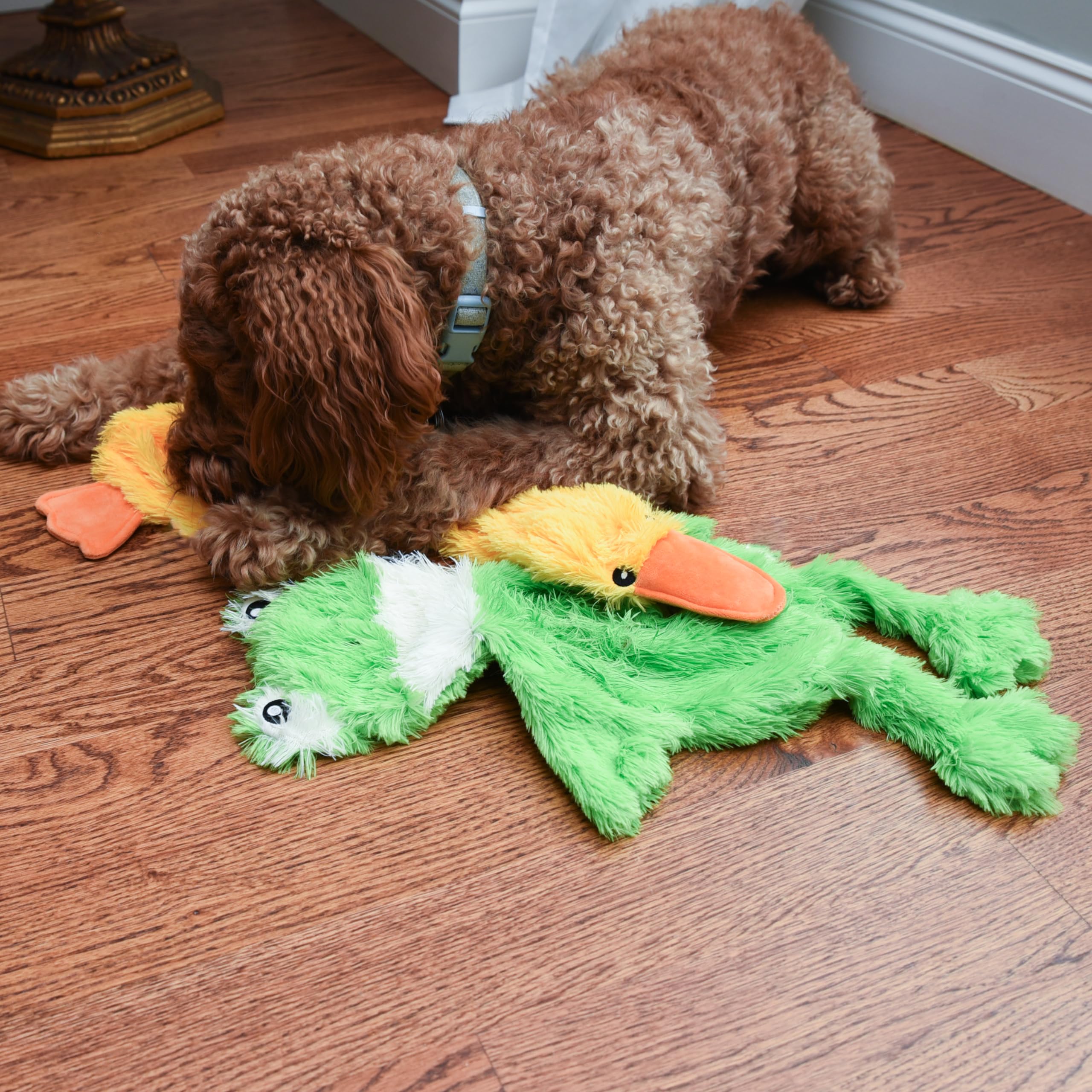 FGA Marketplace frog-grey-rabbit-duck flat toy stores compactly for travel