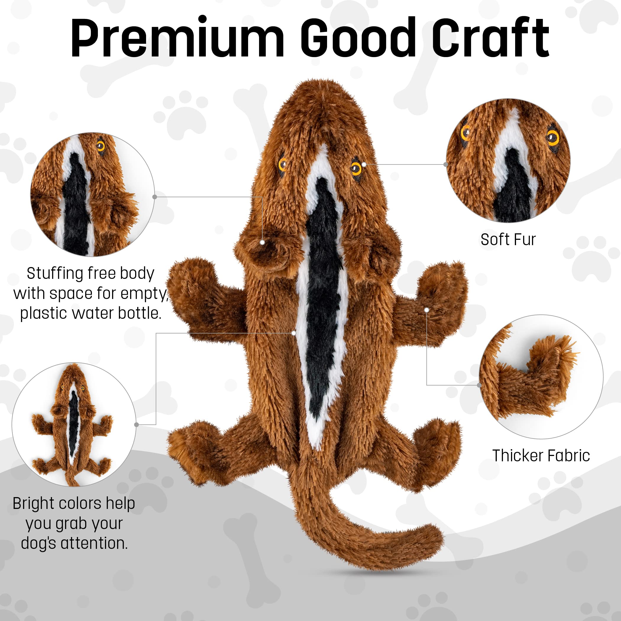 FGA MARKETPLACE durable faux-fur Duck-Frog-Squirrel toy offers gentle chewing for teething and play.
