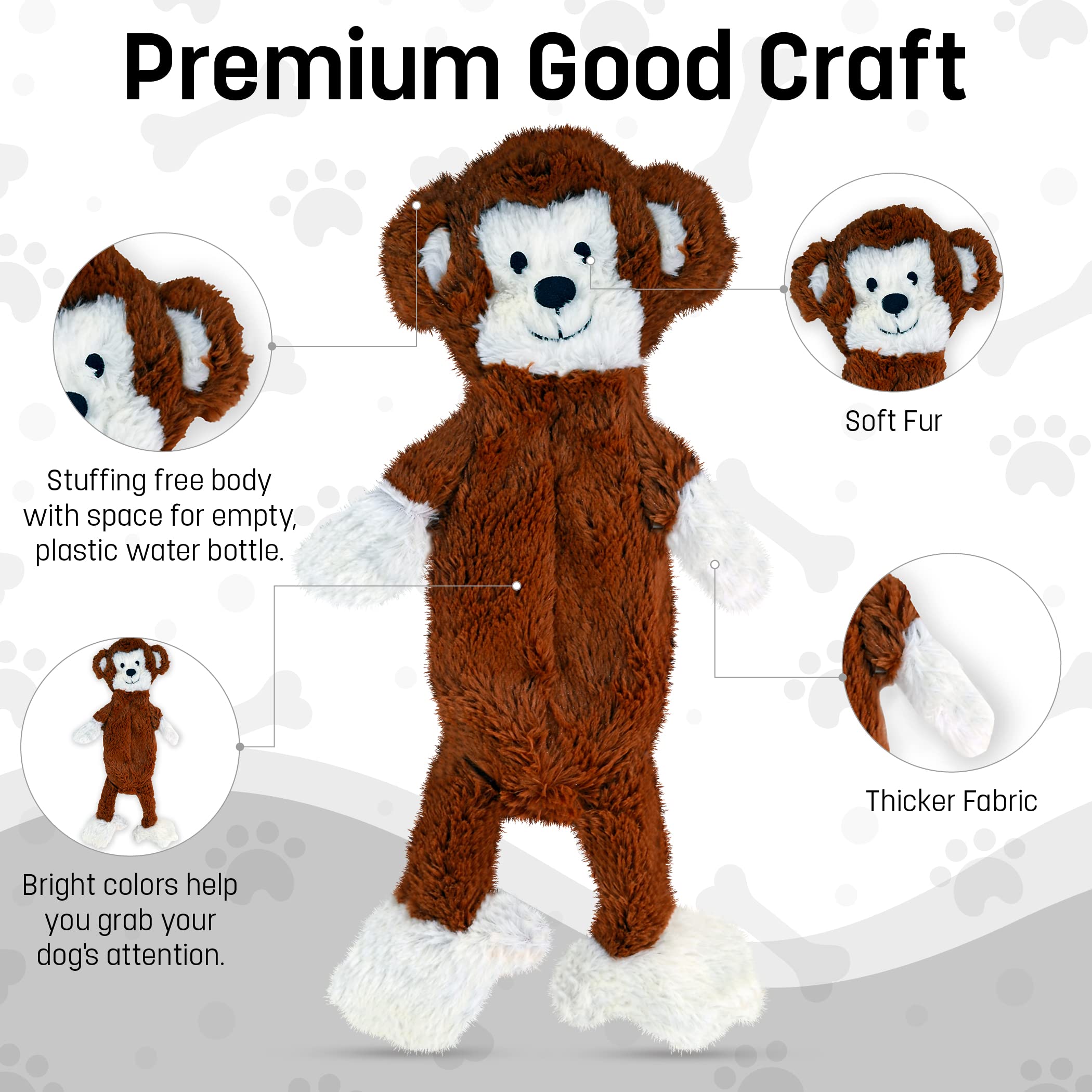 Monkey Flat plush with thick fabric for durability