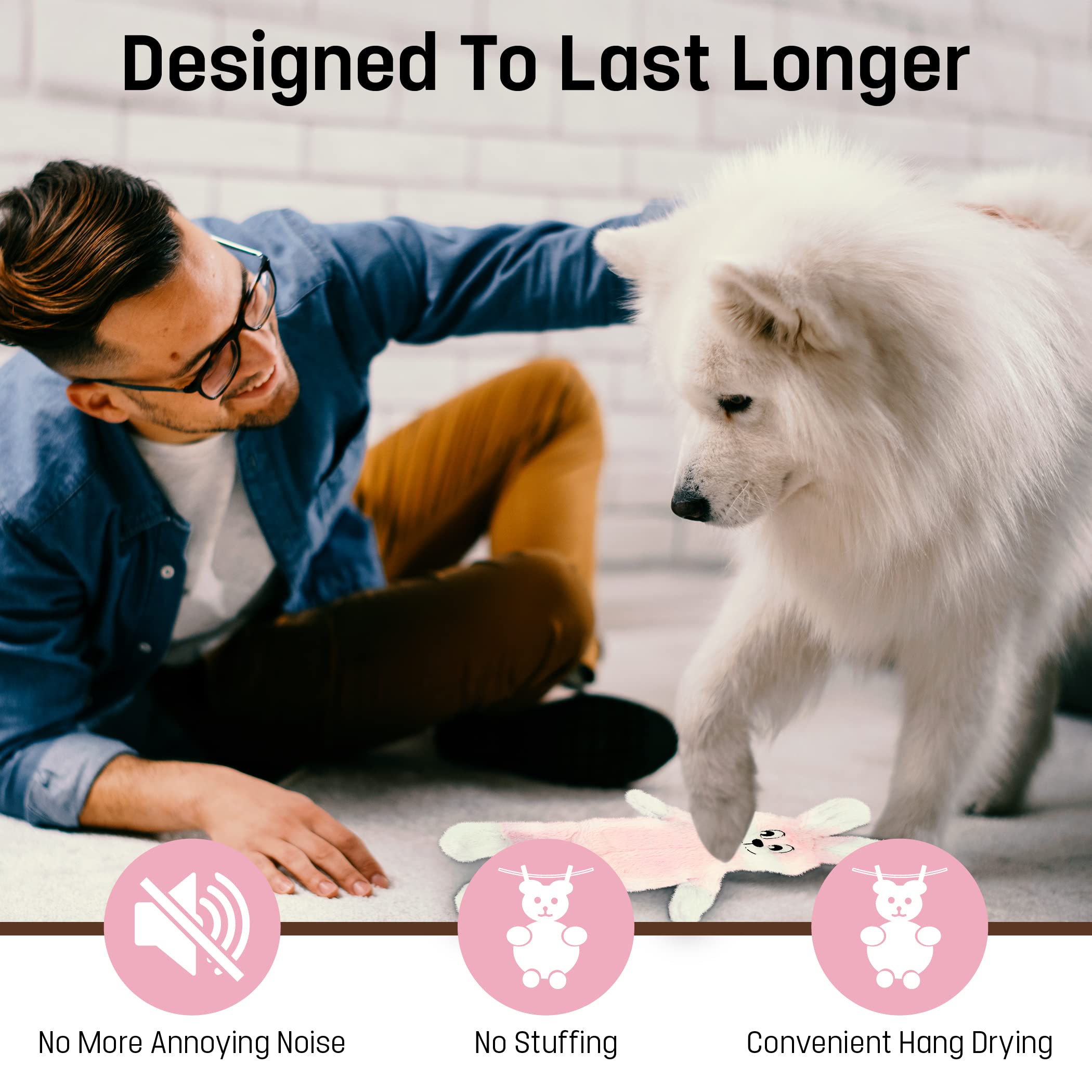 FGA MARKETPLACE Monkey-Pink Rabbit Flat Toy teething-friendly chew time relief