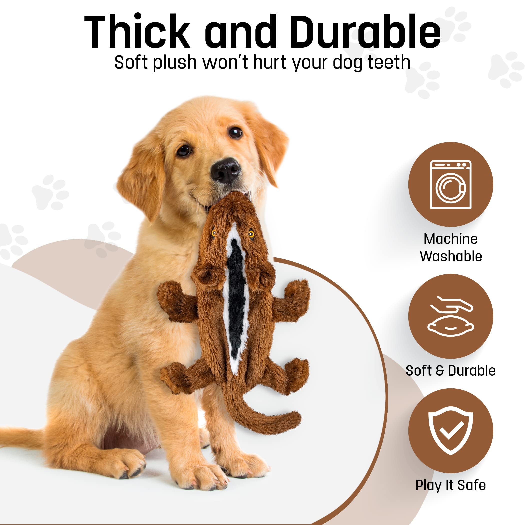 FGA MARKETPLACE 21in Duck-Frog-Squirrel plush toy ideal for small and medium dogs indoors.