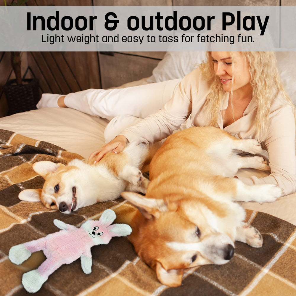 FGA MARKETPLACE Pink Rabbit Dog Toy suitable for indoor and outdoor use