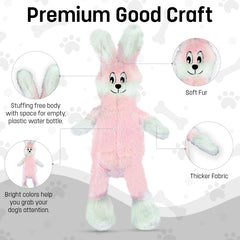 FGA MARKETPLACE Pink Rabbit-Duck toy side view highlights no stuffing for mess-free fun.