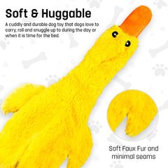 FGA MARKETPLACE Pink Rabbit-Duck toy top view emphasizes plush texture for gentle chewing.