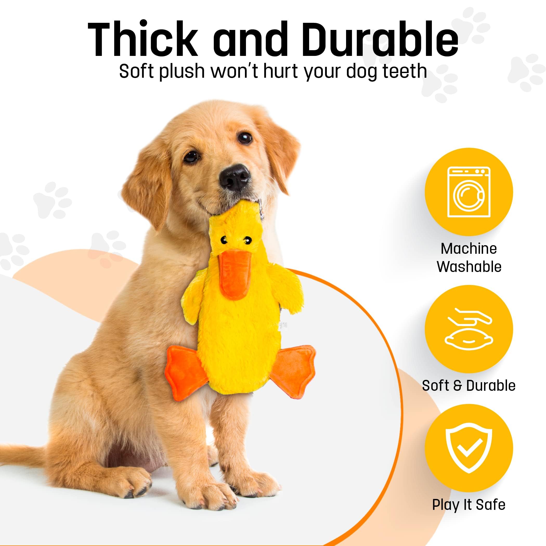 FGA MARKETPLACE Racoon-Duck Flat Toy no-squeak design reduces owner stress during play