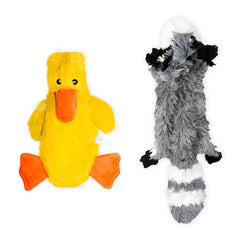 FGA MARKETPLACE Racoon-Duck Flat Toy delivers quiet play for dogs during chew sessions