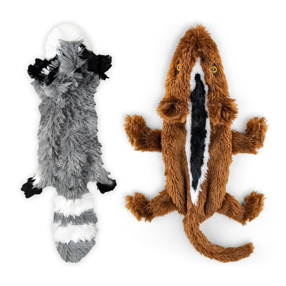 FGA Marketplace Racoon-Squirrel Flat Toy side view highlights no-squeak calm play potential