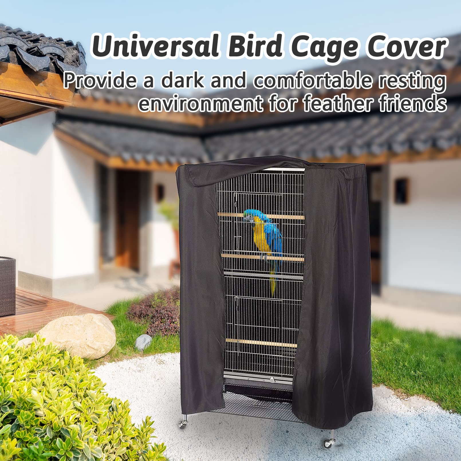 Fhiny bird cage cover front door adjusts light for flexible daytime and night use