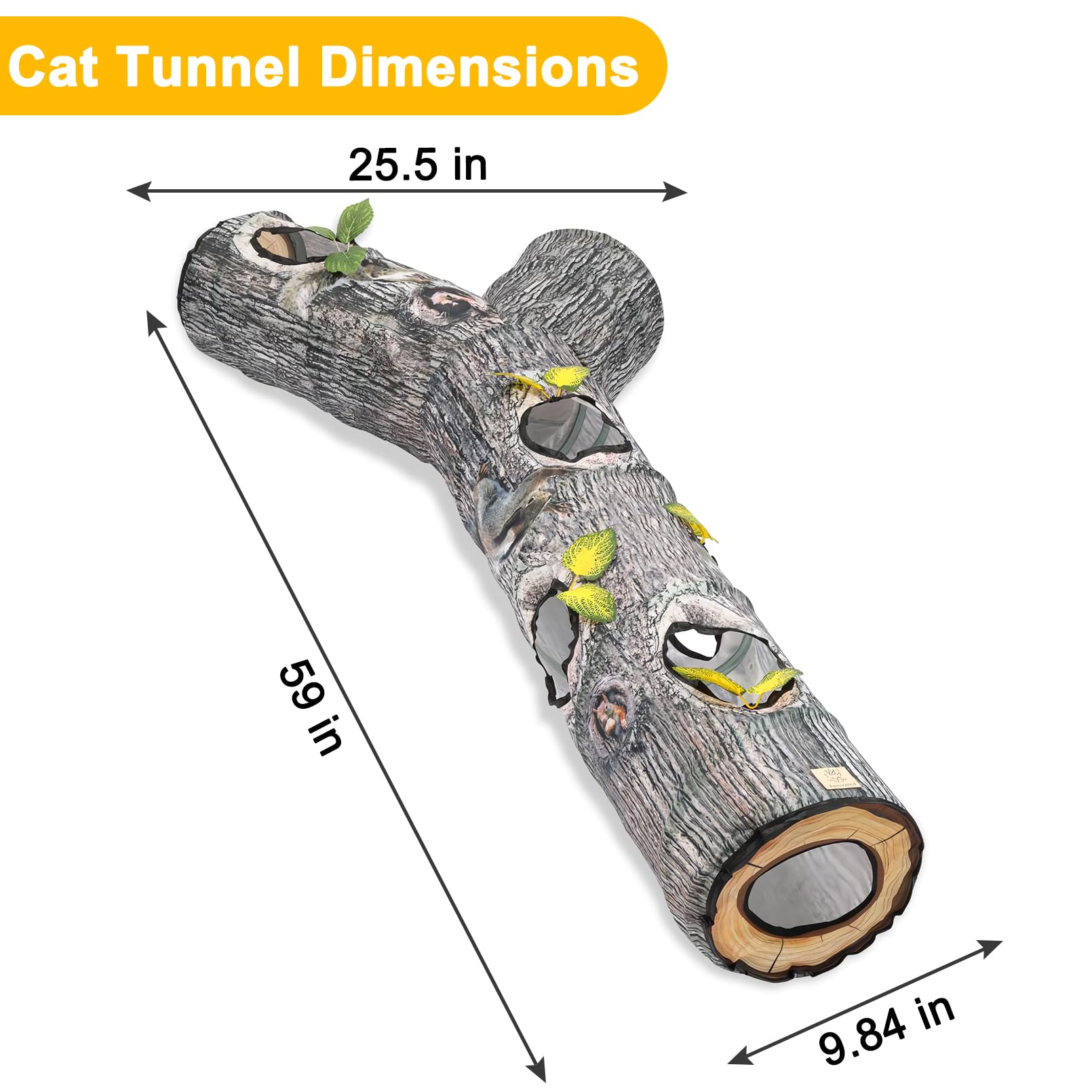 Fhiny cat tunnels with multiple peepholes support solo and group play