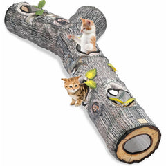 Fhiny cat tunnels with simulated tree texture invite curious indoor cats to explore