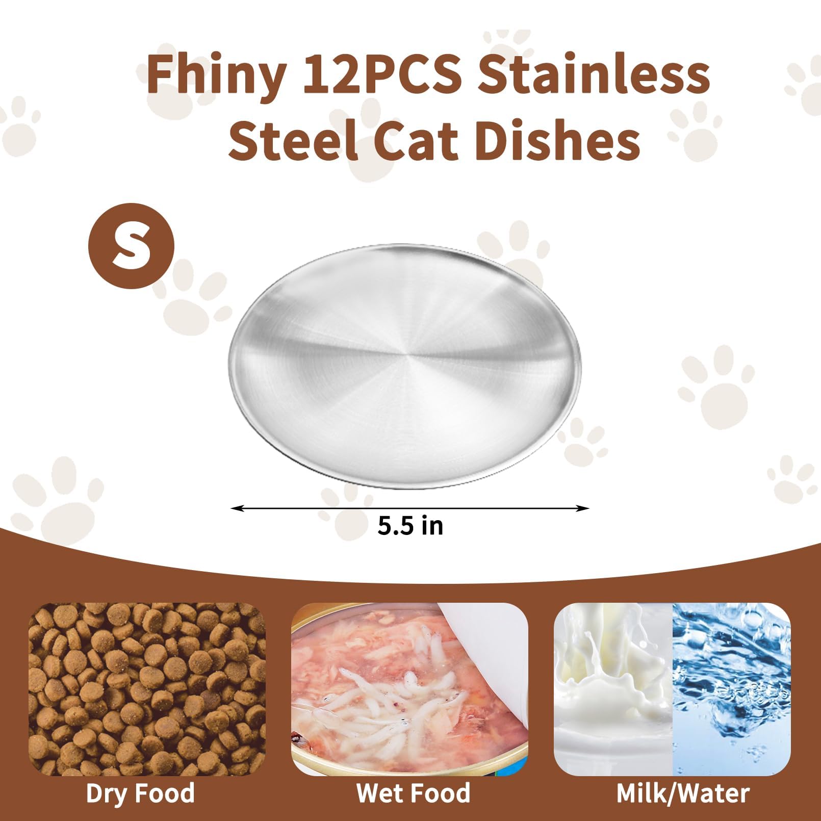 Fhiny 12-piece cat dish set for multi-pet households and shared meals