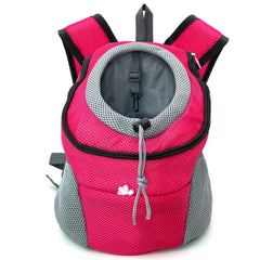 Fhiny dog carrier backpack front view shows breathable mesh for comfortable carrying.