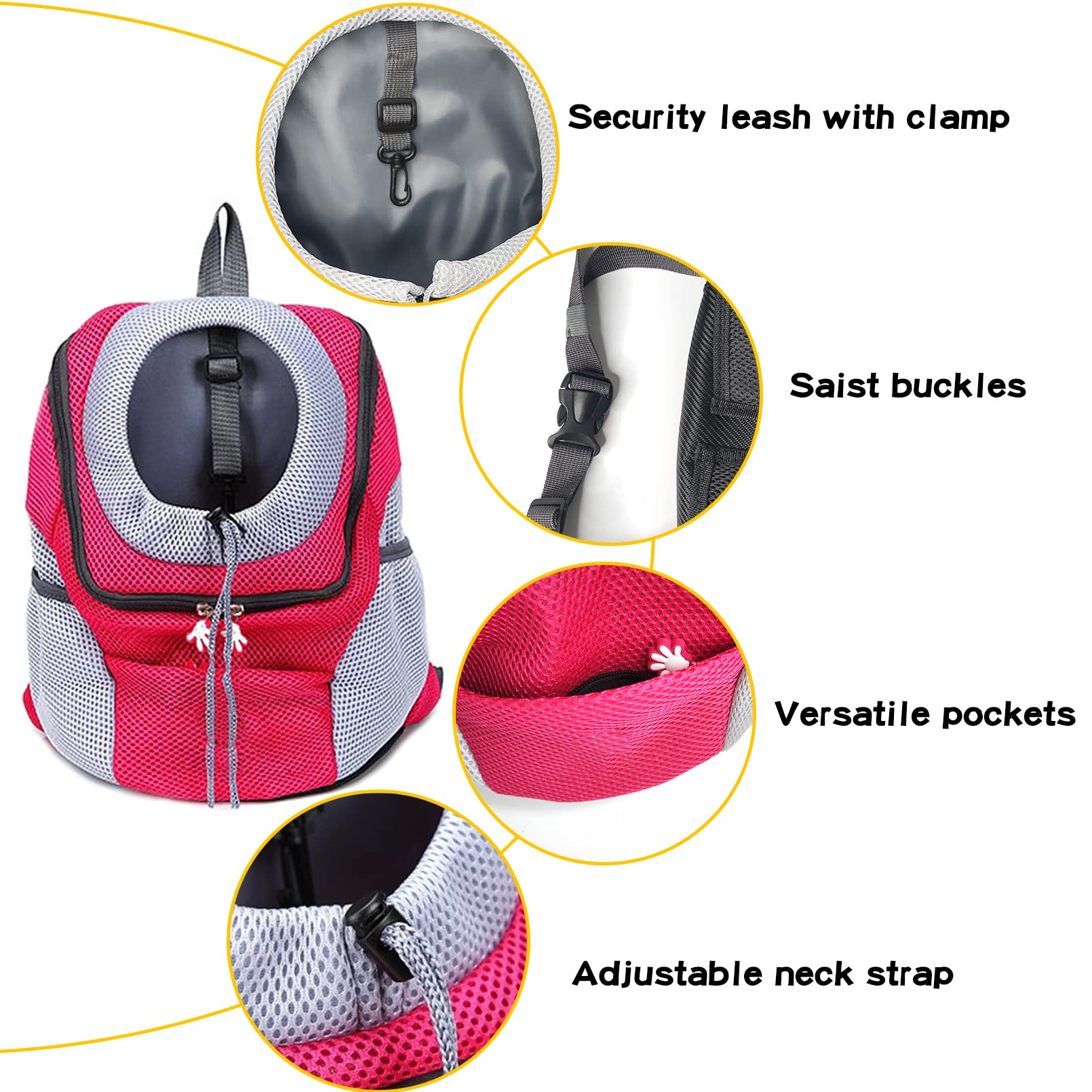 Fhiny dog carrier safety leash connection keeps pets secure during adventures.