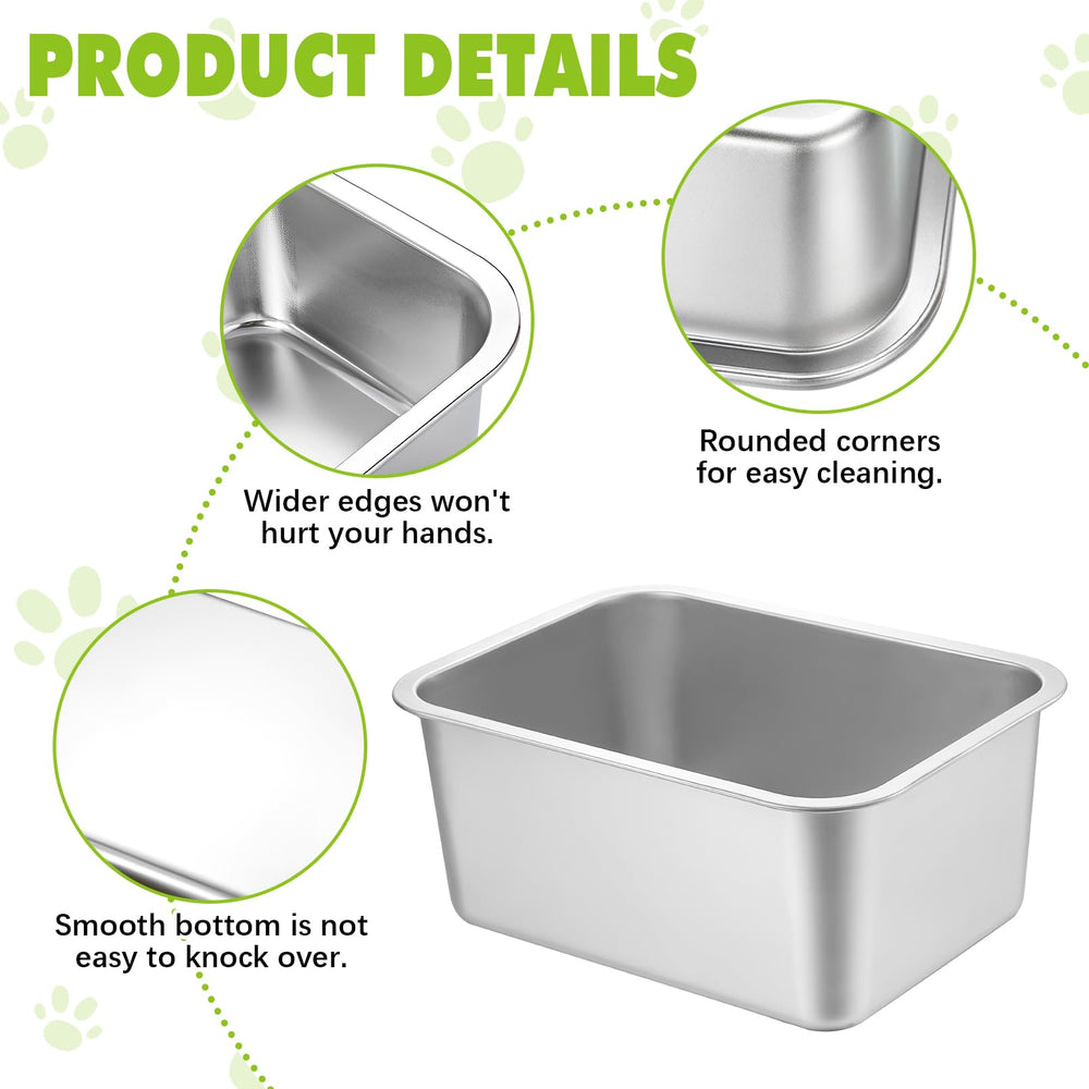 Fhiny flat-bottom design provides stable dining for big dogs.