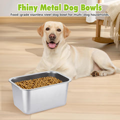 Fhiny large dog bowl with rounded corners minimizes bumps during meals.