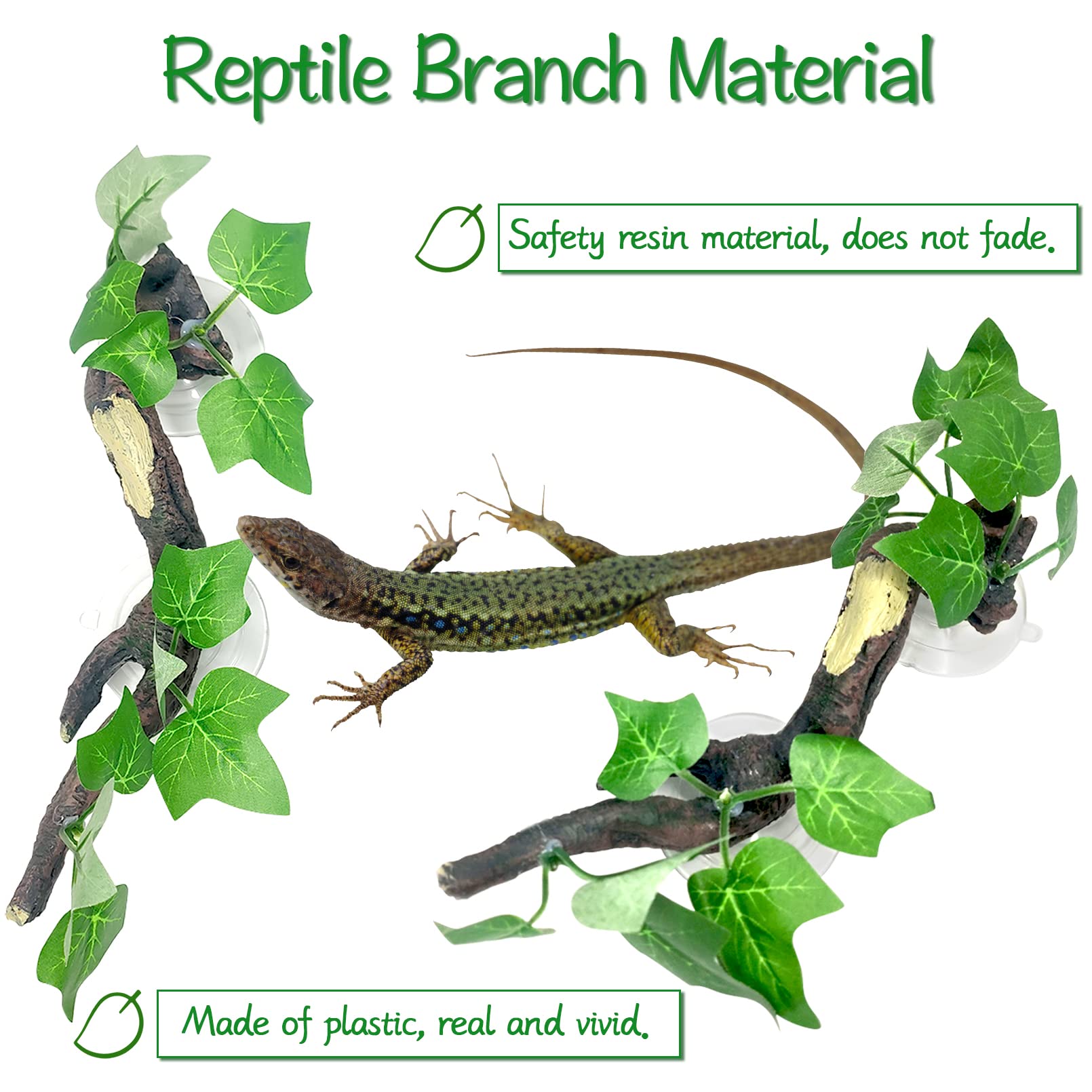 Fhiny reptile branch natural look helps mimic habitat and reduce stress in pets