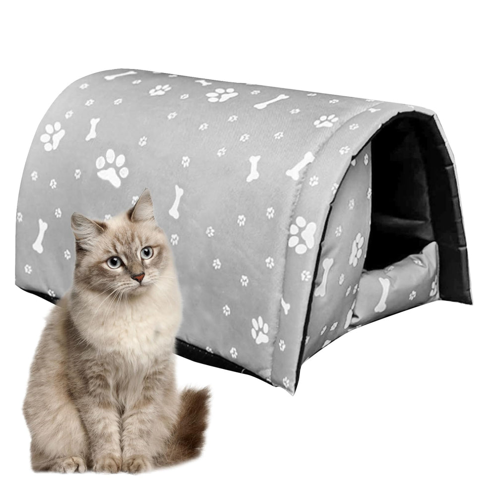 Fhiny shelter outdoor cat house foldable winter waterproof with portable, weather-ready design.