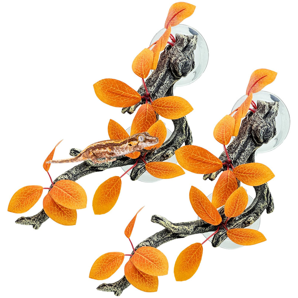 Fhiny snake climbing branch 2pc pack provides natural-looking reptile climbing surfaces.