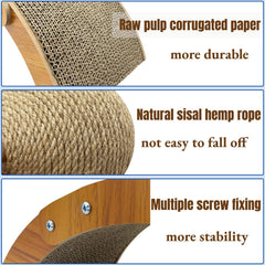 Fhiny triangular wood frame provides stable, tipping-resistant base for pets.