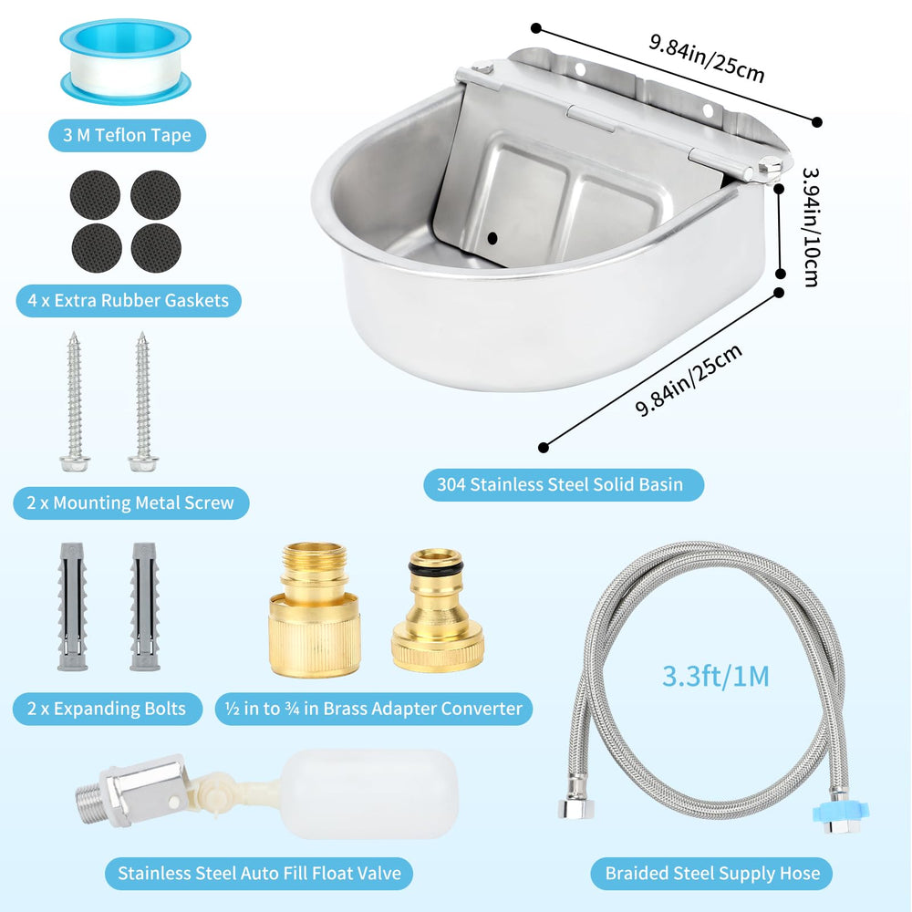 FHTONGE 1-gallon capacity waterer shown in use with multiple pets.