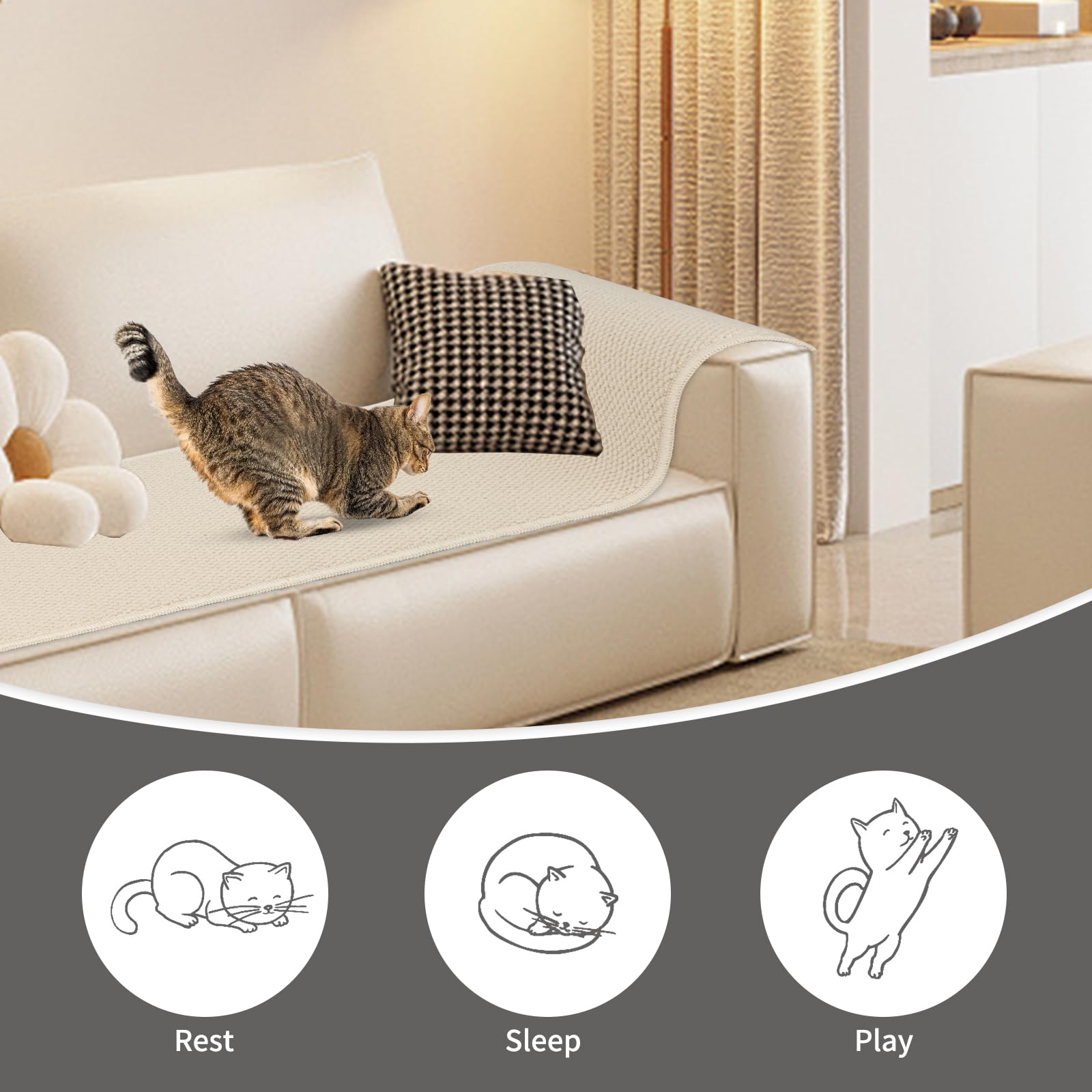 FHTONGE easy-clean design resists shedding and is vacuum-friendly.