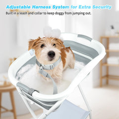 FHTONGE grooming station setup for easy indoor or outdoor pet washing.