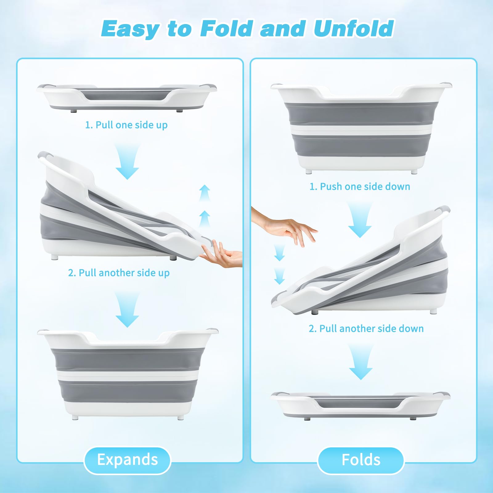 FHTONGE multiuse-bucket-storage showcases versatile uses beyond pet washing.